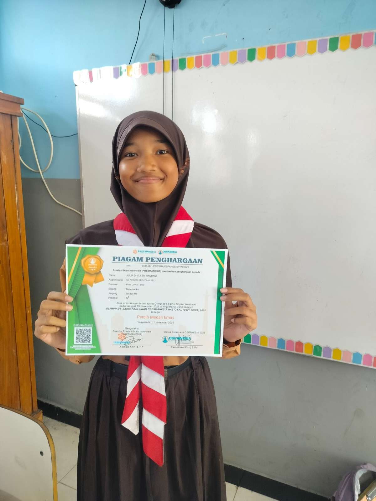 Mengukir Prestasi Gemilang dalam Ajang Akademik Aulia Dita Tri Handani